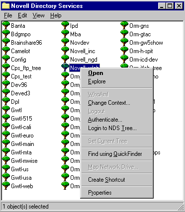 Novell Tree in Windows 95